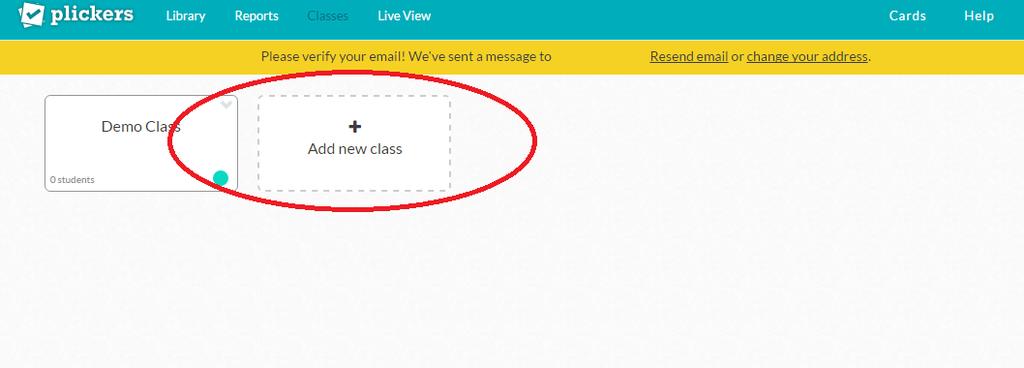 Après s être enregistré sur le site, la page suivante apparaît. Cliquer sur le bouton «add new class» pour ajouter un groupe d élève.