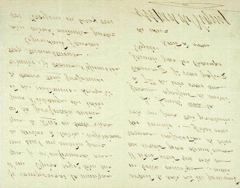 362 362. ViGny (alfred de). lettre autographe signée à HeCtOr berlioz, datée 20 avril 1861. 3 pages in-8 (207 x 132 mm), traces de pliures, sous chemise demi-maroquin noir moderne.