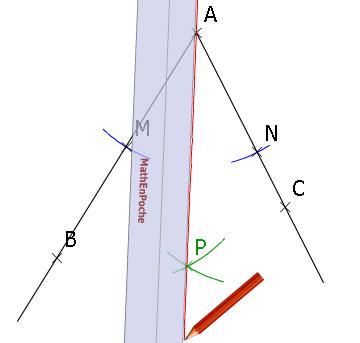 Pour la tracer on peut utiliser le rapporteur en divisant la mesure de l angle par deux. utre Méthode de construction d une bissectrice avec le compas Pour s entraîner : ex. 2, ex.