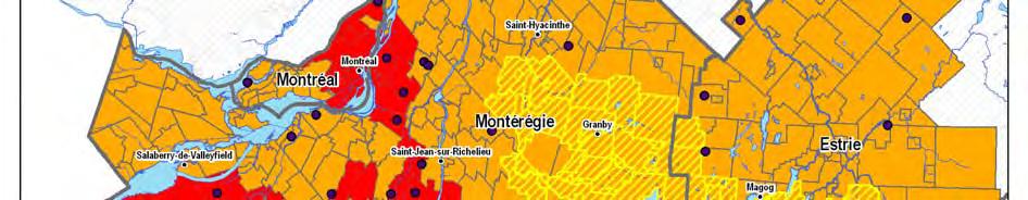 Saint-Anicet, St-Hubert SDR de la Montérégie et de l Estrie Cas suspects 1 1 Farnham Figure 1 Localisation des 46 sites échantillonnés en 2007, zone d