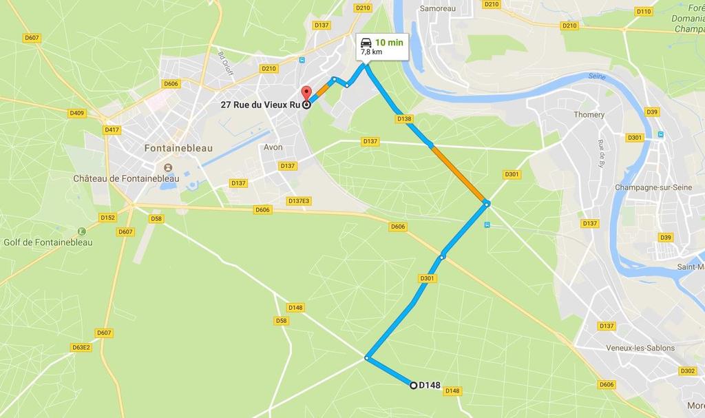 7 Novembre 2017 - Itinéraire du car - Etape 2 - Du carrefour du