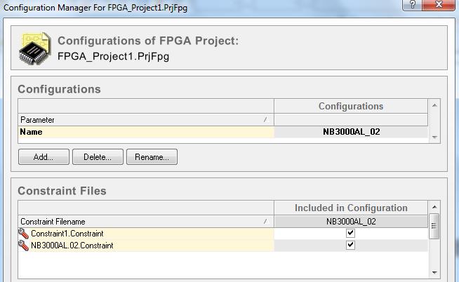 Cliquer droit sur l icône Nanoboard Configure FPGA Project / FPGA_Project1.