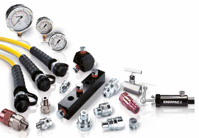 Composants et valves Composants du système et valves Enerpac: Cette section présente tous les composants dont vous avez besoin pour configurer et mettre en oeuvre votre système hydraulique haute