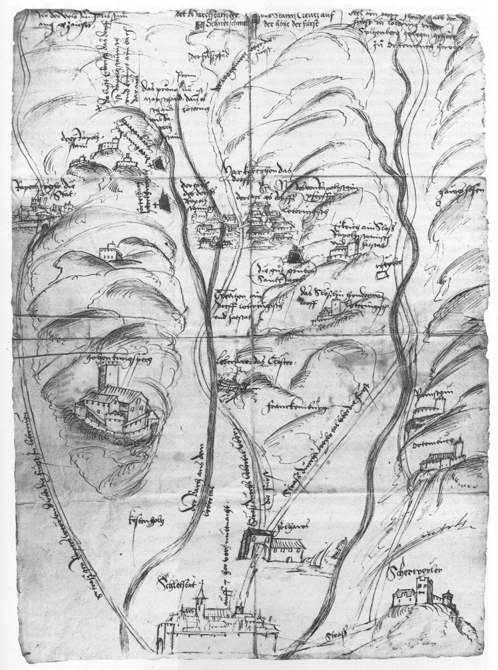 Document 11 : Carte du Val de Lièpvre en 1520,