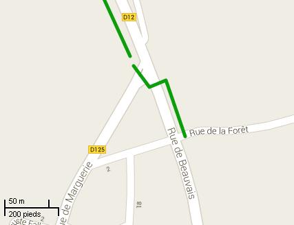 Section J : intersection rue de Marguerite, Hermes - intersection rue de la Forêt,