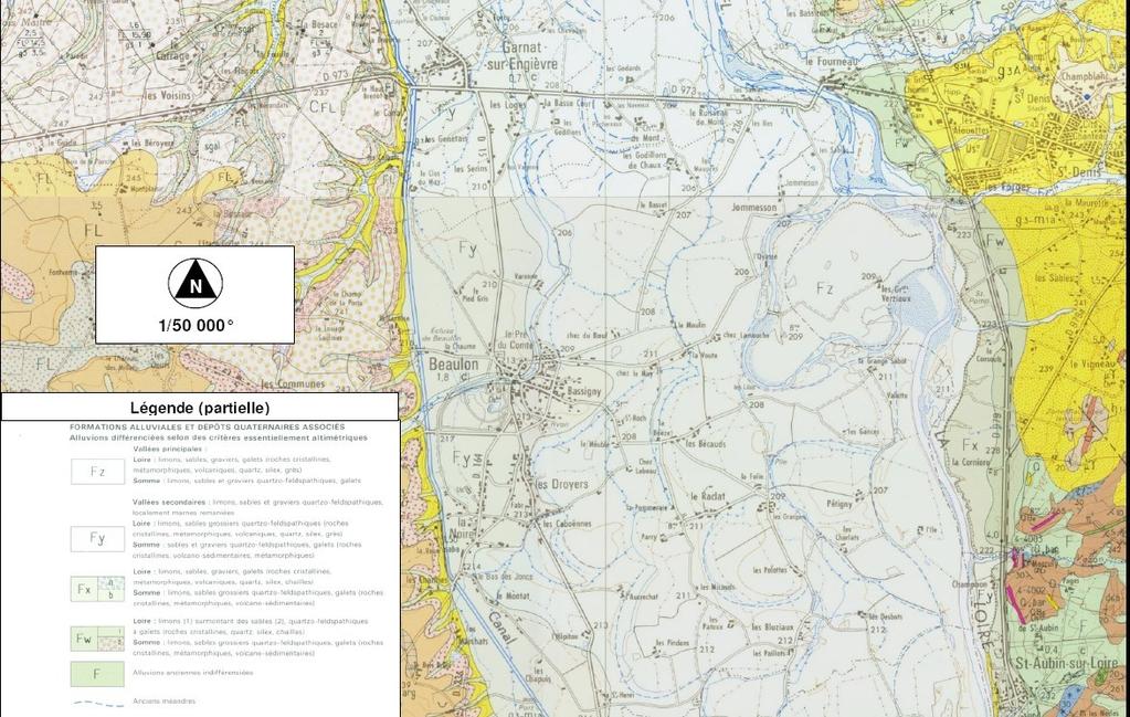 La carte géologique Rive droite : département de la Saône et Loire (71)