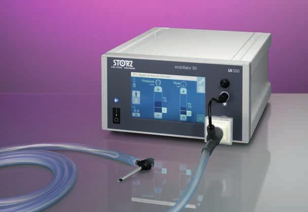 ENDOFLATOR 50 Insufflateur avec élément de préchauffage intégré et mode «Pédiatrique» pour laparoscopie pédiatrique Caractéristiques : Réglage précis de la pression d insufflation en mode