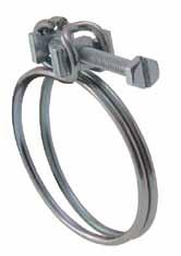 Collier double fil avec vis Ce collier a été conçu pour être utilisé avec des tuyaux à spirale. Généralement il s utilise pour la fixation de tuyaux et raccords dans des conduits d air.