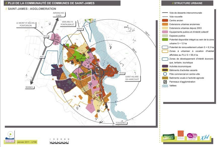 La 1 ère phase du PLU I Une analyse urbaine de chaque pôle avec identification des fonctions et des contraintes au développement urbain, des dents creuses et des secteurs de renouvellement urbain :