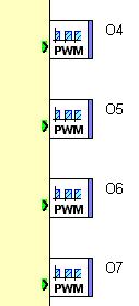 1.10 FB Sortie PWM Un FB sortie PWM se place sur les plots à droite : Des sorties O4 à O7 si le M3 est de type XD26S ou CD20S (S = sorties
