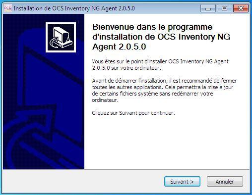 Installation du client OCS NG sous Windows Seven Après avoir téléchargé et