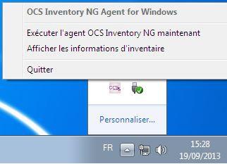 Cliquez sur «Exécuter l'agent OCS Inventory NG