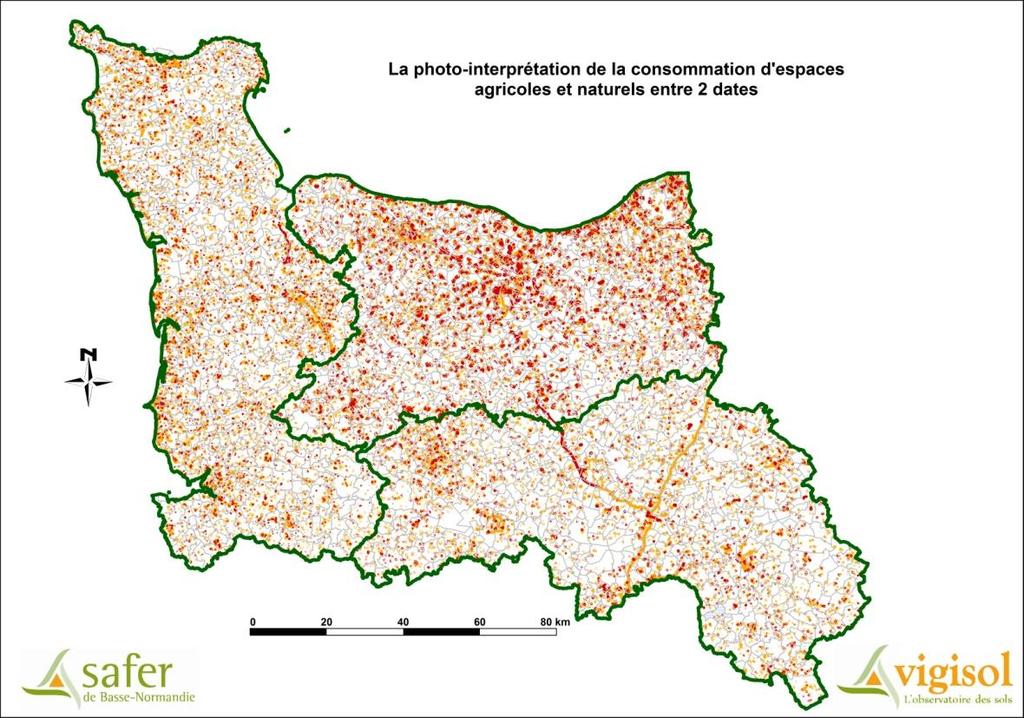 1. La consommation des terres agricoles induite par l urbanisation récente en Basse-Normandie : résultats et