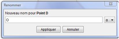 La fenêtre suivante apparaît : Sélectionner la fonction «renommer» Entrer le nouveau nom du point : Cliquer sur Appliquer 4.