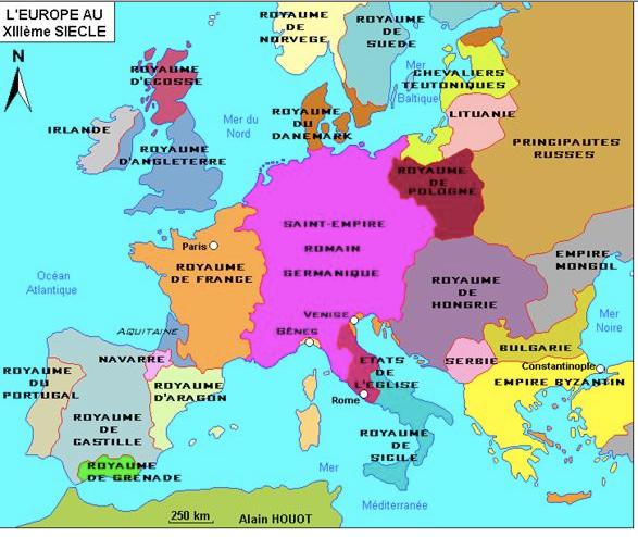 Partie 2: l occident féodal I/ La diversité de l Europe au moyen âge Objectif : comprendre que l Europe est divisée, comprendre ce qu est la féodalité et savoir ce qui maintient encore unité de l