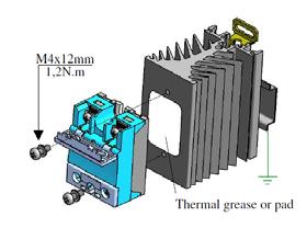 thermal conductibility specified by. An adhesive model mounted by on the SSR is also available: please contact us.