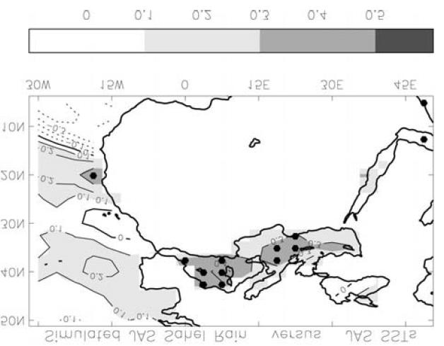 d autre part, circulation de mousson africaine. Ainsi, Rowell (2003) a trouvé une corrélation de +0.