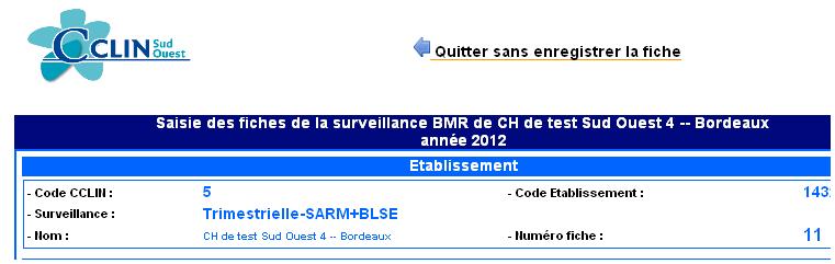 5 Saisie _ Nouvelle fiche _ Au sein du formulaire de saisie des fiches BMR s affiche le numéro de fiche automatiquement incrémenté.