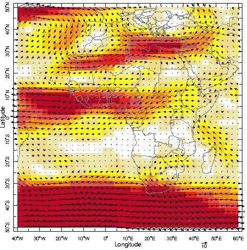TROPOSPHERE 1.2.1 Mousson Le flux de mousson s'est légèrement affaibli sur l'océan Atlantique sud, (Fig.3a.).