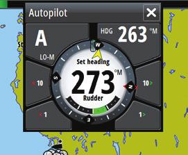 automatique : navigation vers un waypoint spécifique ou le long d une route en utilisant les données vent et GPS * Non disponible pour les installations utilisant une configuration en feed back