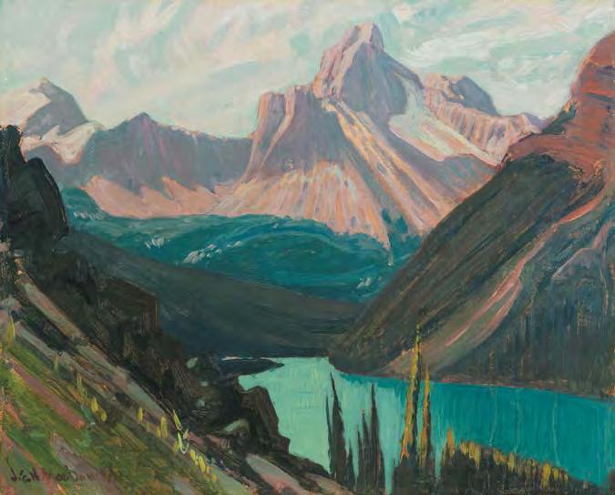 J.E.H. MACDONALD Study for Lake O Hara and Cathedral Mountain, Rockies oil on board, signed, circa 1924 ~ 1927 8 1/2 x 10 1/2 in, 21.6 x 26.