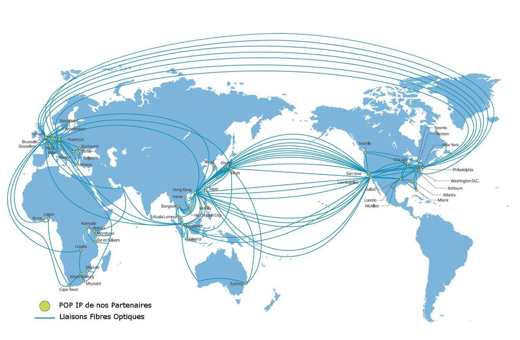 2. Couverture Internationale Réseau Mondial A travers le réseau des partenaires, MATRIX TELECOMS SA vous accompagne sur le plan International +150