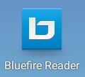 1. Bibliothèque Bluefire Reader Sur votre appareil de lecture Appuyer sur l icône «Bluefire Reader» pour ouvrir l application La bibliothèque numérique s ouvre et s affiche en fonction du dernier