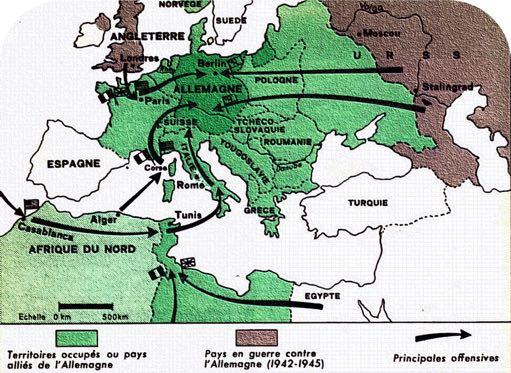 L Europe occupée - La plus grande partie de l'europe est occupée par l'allemagne ou est son alliée: Nommez les Etats neutres. - L'avance allemande à l'est approche de Moscou. atteint la Volga.