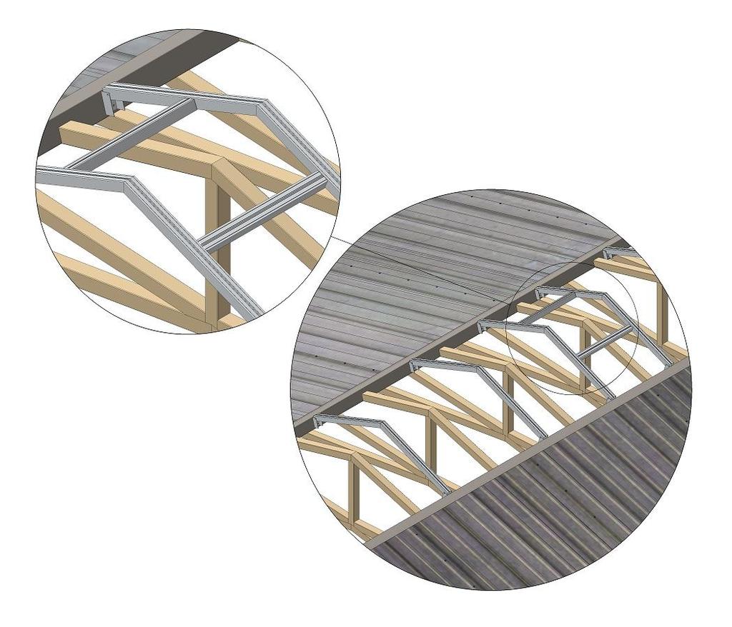 9. Prendre les traverses pour cheminées 33 (838.2mm) de long et les installer entre les arches d aluminium prévues pour recevoir les cheminées.
