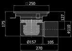 /pièce Q Q DN 70 cadre 250 x 250 mm barre de fenfort en caoutchouc sous le cadre 3,2
