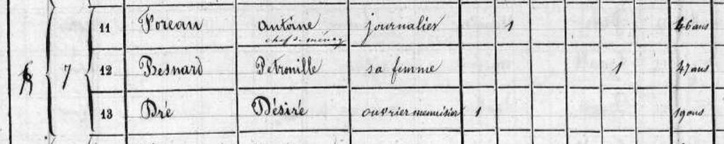 1859, au mariage de leur fils avec Anne Joséphine DURAND, lingère, née à Vallet (44), le 18 juin 1833. Paul est domicilié «de droit & de fait» à Nantes, rue des Carmélites.
