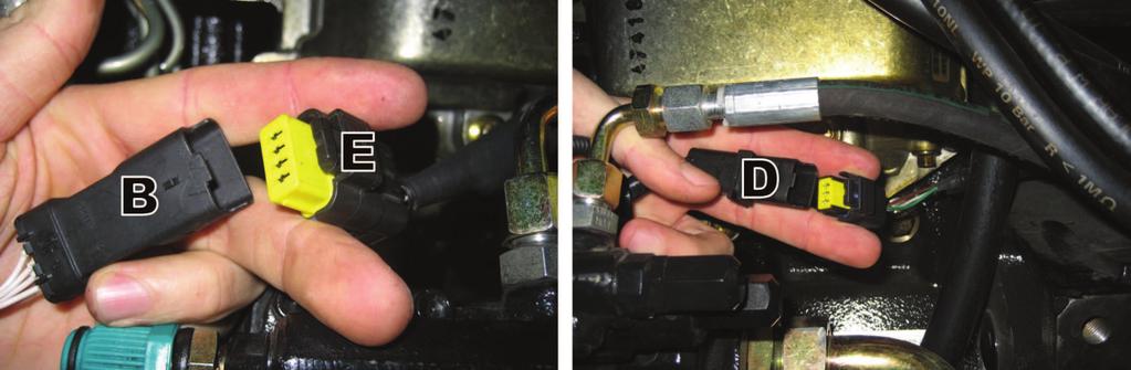 7) Insérer le nouveau câble en dotation (Nc) entre la pompe hydraulique et la pompe d injection du