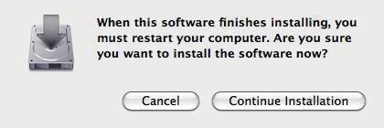 Cliquez sur le bouton [Restart] (Redémarrer) pour redémarrer le système Mac OSX et rendre l'actualisation du pilote effective.