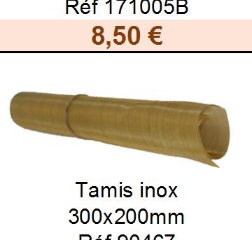 8,50 25 Membrane rouge Tamis inox Feutre 200x300x0,38mm 300x200mm