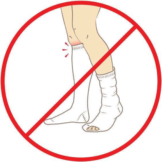 Mauvais pour vos pieds Ne pas marcher les pieds nus. Ne pas porter des souliers sans bas.