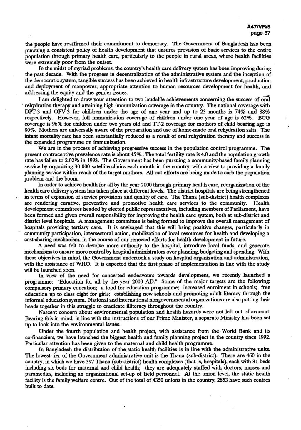 A47/VR/5 page 87 the people have reaffirmed their commitment to democracy.
