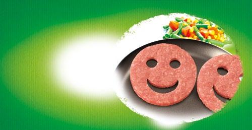 À conserver au congélateur Préparation à base de viande de veau hachée SMILEY Viande de veau 95%, eau, fibres végétales, correcteur d acidité : E262, antioxydant : E301.