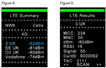 Dans l exemple ci-dessous nous avons les 4 opérateurs présent en Angleterre qui apparaissent avec leurs niveaux de réception.