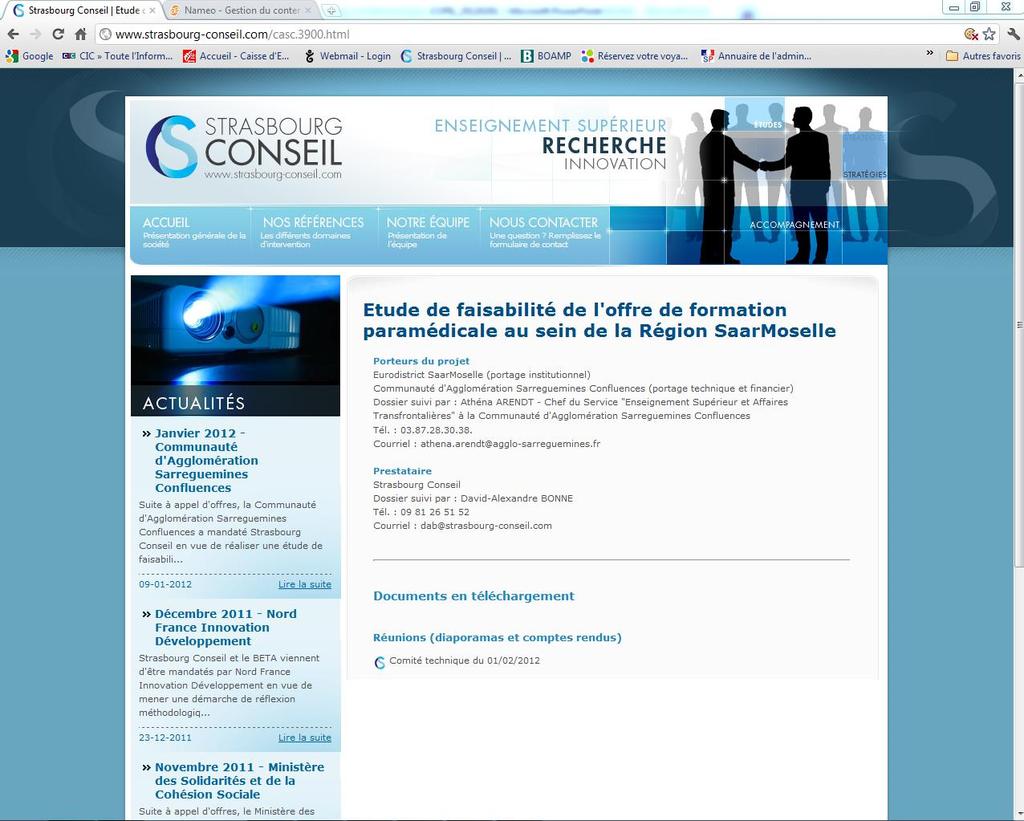 Page Internet dédiée http://www.strasbourg-conseil.com/casc.3900.