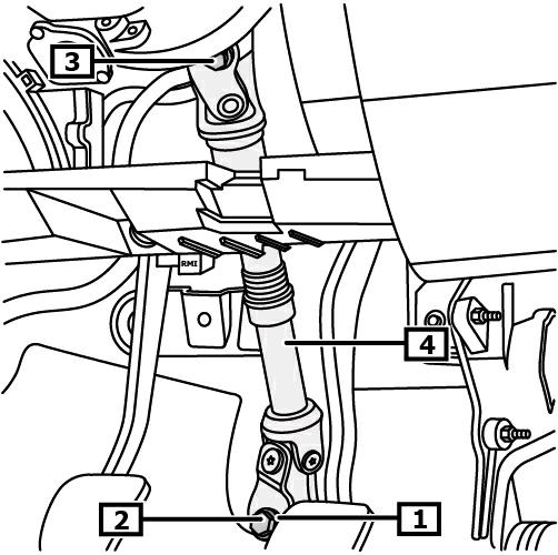 (2) (voir illustration 5) 1 Vide-poches 2 Le(s) connecteur(s) électrique(s) Rabattre le revêtement de sol - espace de pieds côté conducteur Illustration 6 Retirer la bague d'appui.