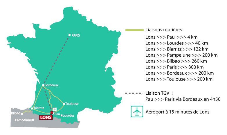 La ville de LONS La ville de Lons se situe au pied des Pyrénées dans le département des Pyrénées Atlantiques