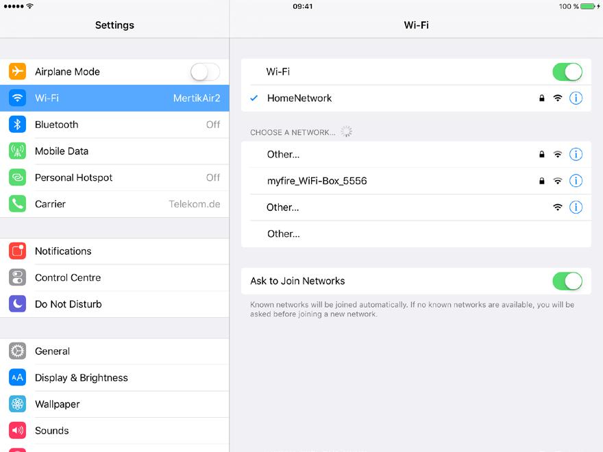 IOS APPLE PARAMÈTRES WI-FI In the Apple ios device Wi-Fi settings