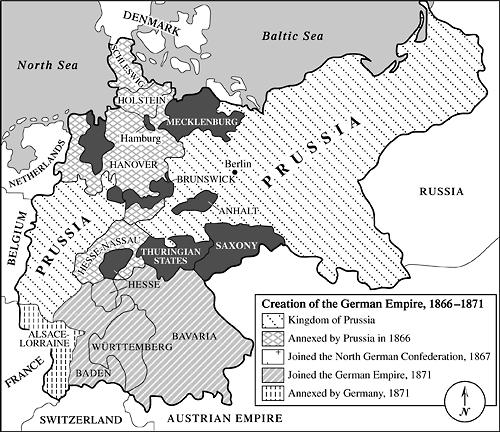 Bismarck (1815-1898), le «chancelier de fer», de 1862 à 1890, se servit de l outil militaire prussien pour vaincre les deux ennemis de la Prusse identifiés en Europe, l Autriche, au sein de la