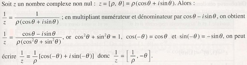 d) Puissance d un nombre complexe A partir du paragraphe précédent, on peut démontrer le théorème