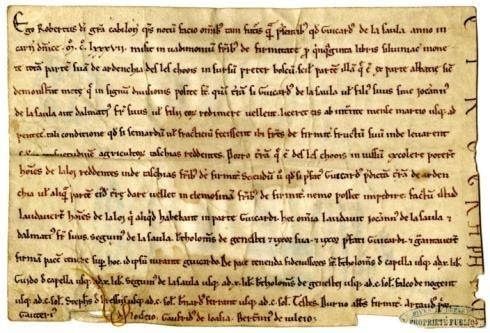L acte H24, 35, produit en 1151, décrit un très long échange foncier entre les moines de La Ferté et ceux de Cluny. Il s agit d un échange bilatéral, comme celui décrit dans le document H24, 17.