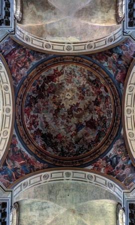 La Gloire Céleste Coupole de la cathédrale Notre-Dame-de-l Annonciation de Nancy. Peint par Claude Jacquart entre 1723 et 1727. Nancy. France.
