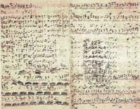 1. Fac simile du manuscrit de la partition révisée par J. S. Bach de la Passion selon Saint Matthieu BWV 244b, datée 1736.
