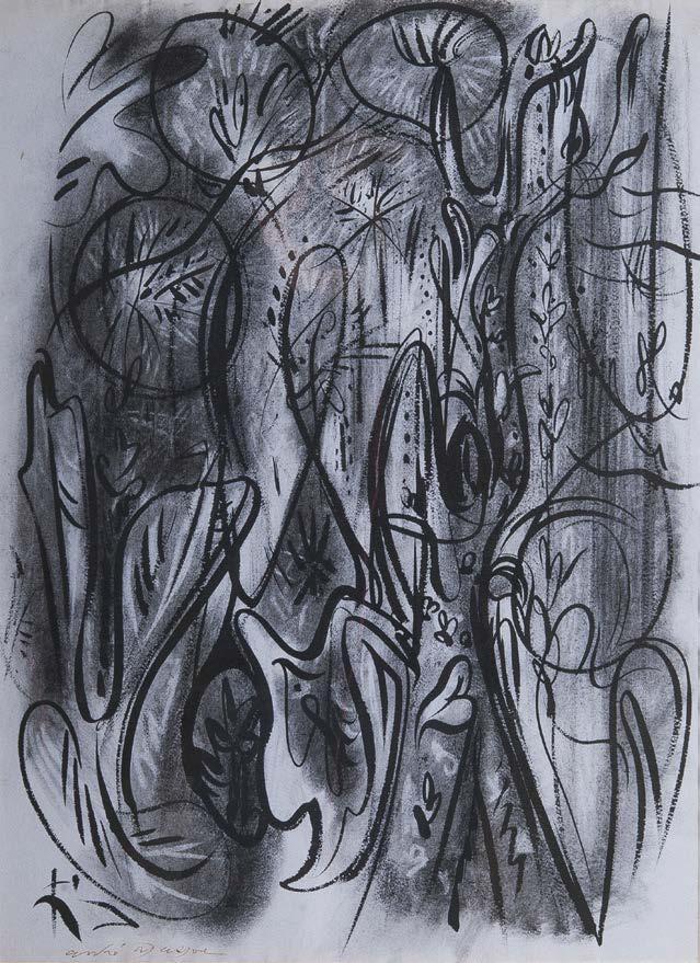 105. André MASSON (1896-1987) Jungle, Martinique, 1941 Encre, craie et lavis d encre sur papier, signée en bas à gauche et datée 1941.