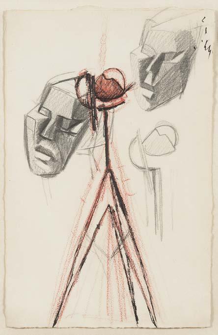 110. André MASSON (1896-1987) Calligraphie Pastel et fusain sur