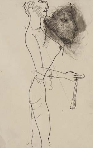 UN PICASSO DE GÓSOL 1906 102. Pablo PICASSO (1881-1973) Visage de femme, circa 1906 (étude pour «Les Paysannes d Andorre») Crayon sur papier. Au verso : personnage, profil.